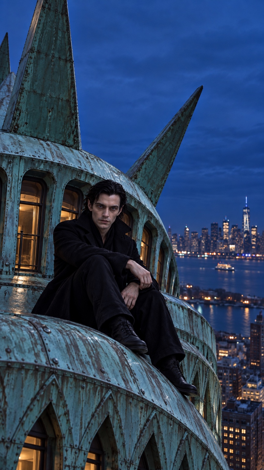 The Znapcite guide overlooking New York from the Chrysler Building